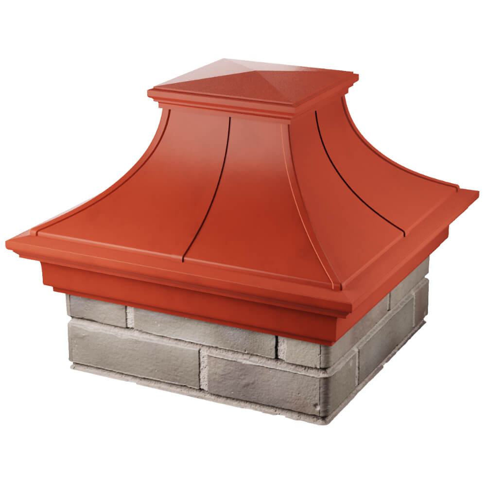 Колпак Zking Монблан Премиум Красный на столб 1.5х1.5 кирпича (385х385мм) в Копейске фото