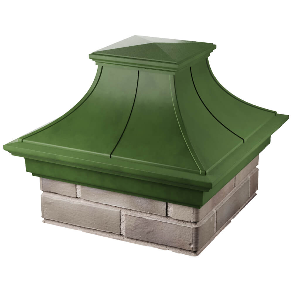 Колпак Zking Монблан Премиум Зеленый на столб 1.5х1.5 кирпича (385х385мм) в Копейске фото