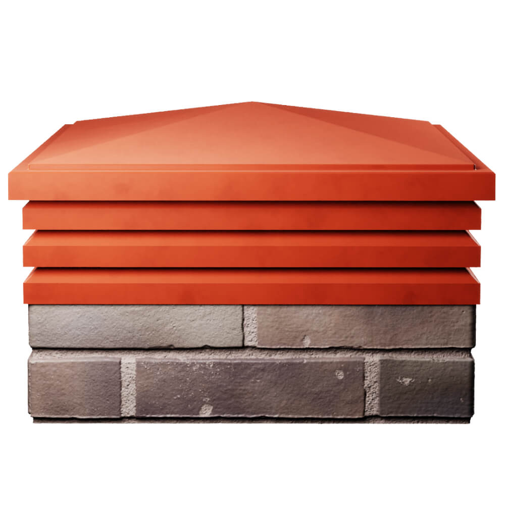 Колпак Zking Бона ХайТек Красный на столб 2х2 кирпича (513х513мм) Копейск фото