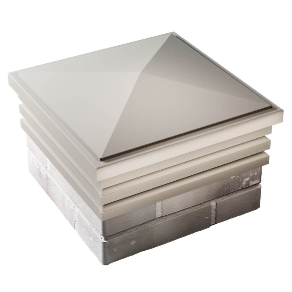 Колпак Zking Бона ХайТек Бежевый на столб 1.5х1.5 кирпича (385х385мм) в Копейске фото