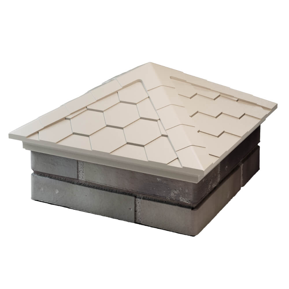 Колпак Zking Эверест Бежевый на столб 1.5х1.5 кирпича (390х390мм) в Копейске фото