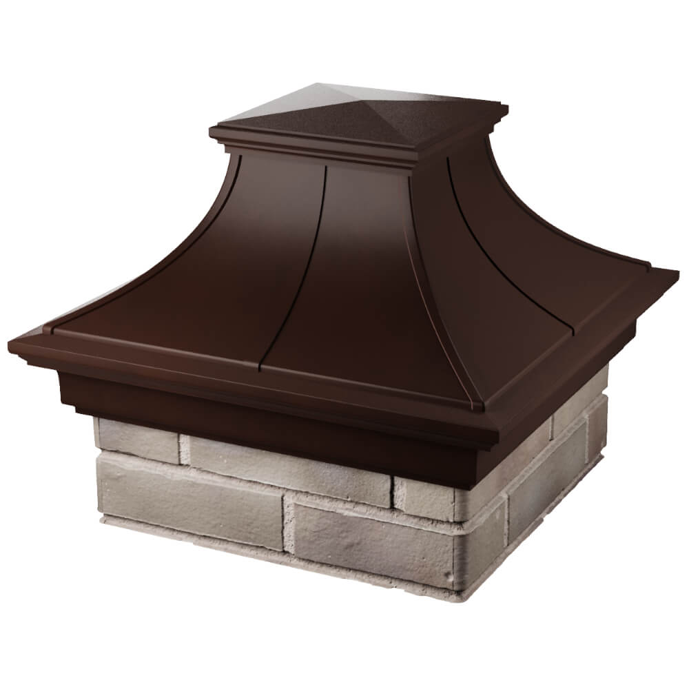 Колпак Zking Монблан Премиум Коричневый на столб 1.5х1.5 кирпича (385х385мм) в Копейске фото