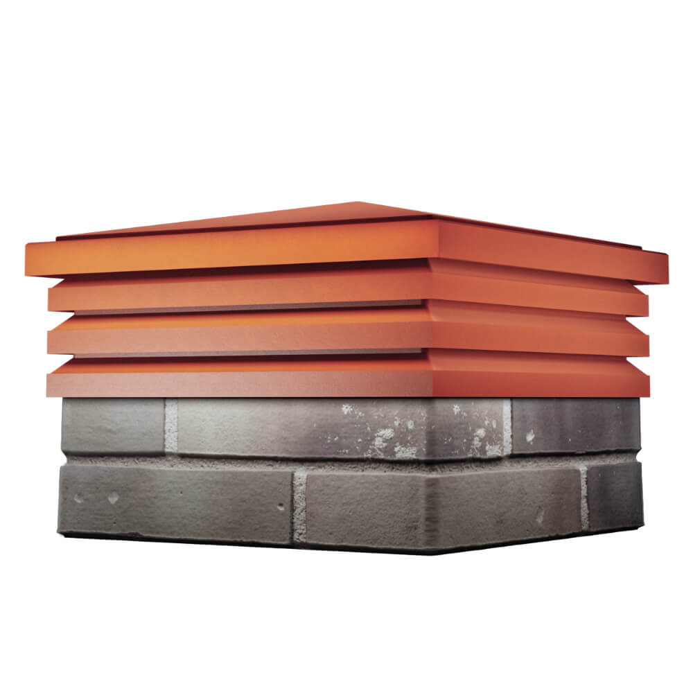 Колпак Zking Бона ХайТек Красный на столб 1.5х1.5 кирпича (385х385мм) в Копейске фото