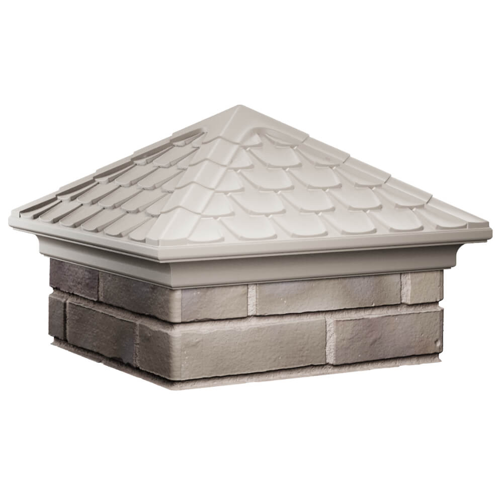 Колпак Zking Эльбрус Бежевый на столб 1.5х1.5 кирпича (385х385мм) в Копейске фото