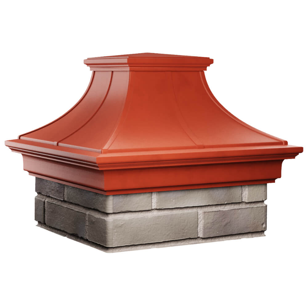 Колпак Zking Монблан Премиум Красный на столб 1.5х1.5 кирпича (385х385мм) в Копейске фото