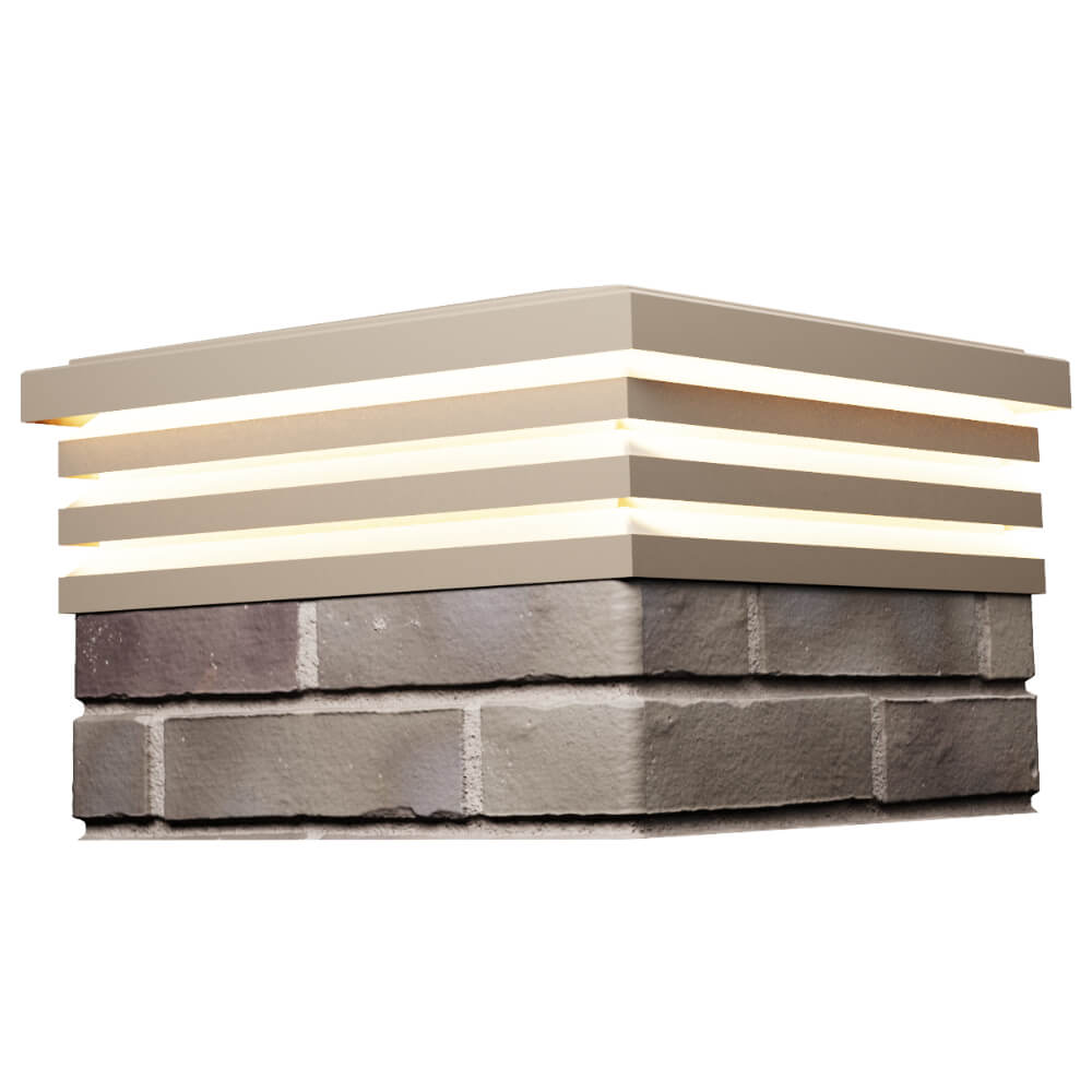 Колпак Zking Бона ХайТек Бежевый на столб 1.5х1.5 кирпича (385х385мм) с подсветкой в Копейске фото