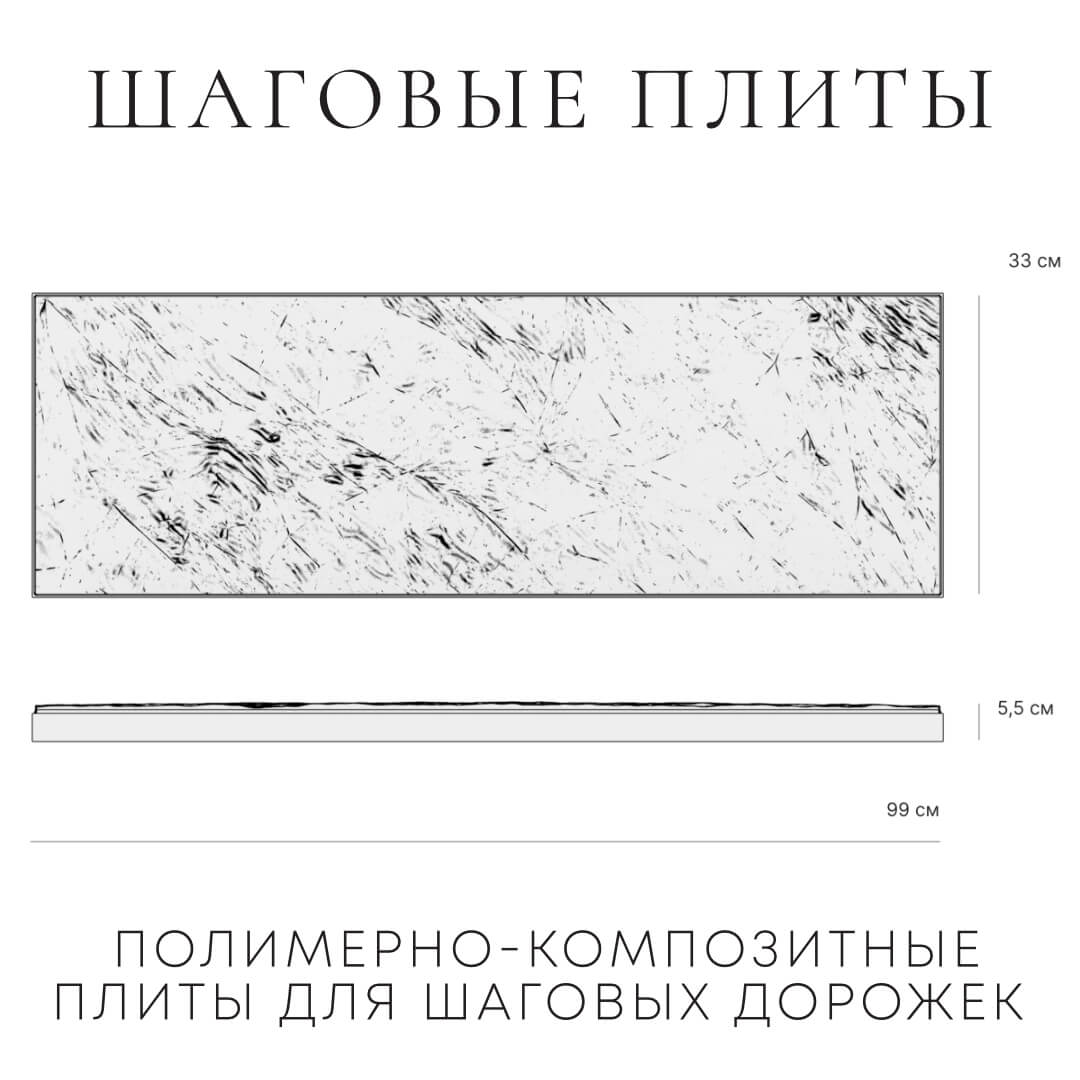 Шаговая плита STONE Графитовый Серый 990х330х55мм в Копейске фото