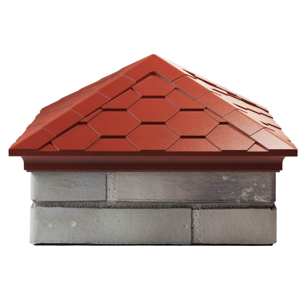 Колпак Zking Эверест Красный на столб 1.5х1.5 кирпича (390х390мм) Копейск фото