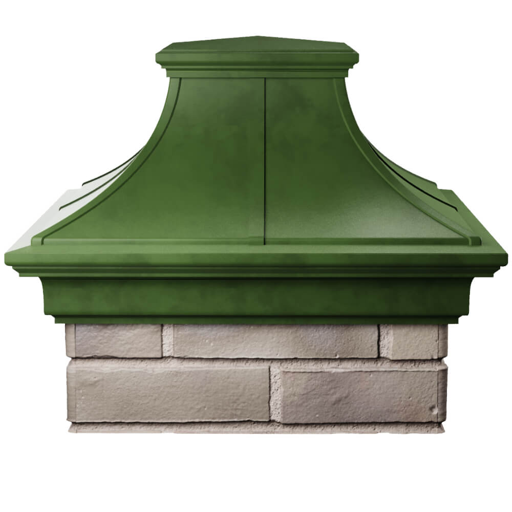Колпак Zking Монблан Премиум Зеленый на столб 1.5х1.5 кирпича (385х385мм) Копейск фото