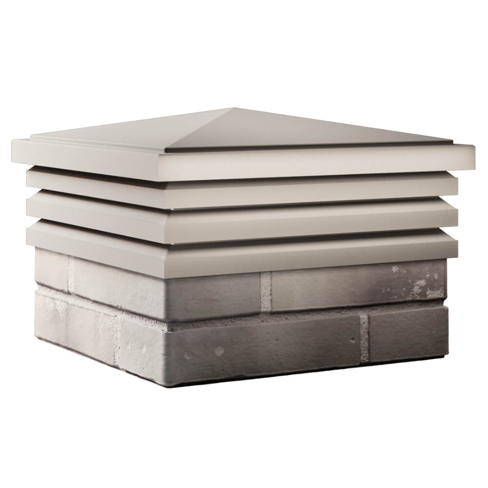 Колпак Zking Бона ХайТек Бежевый на столб 1.5х1.5 кирпича (385х385мм) в Копейске фото