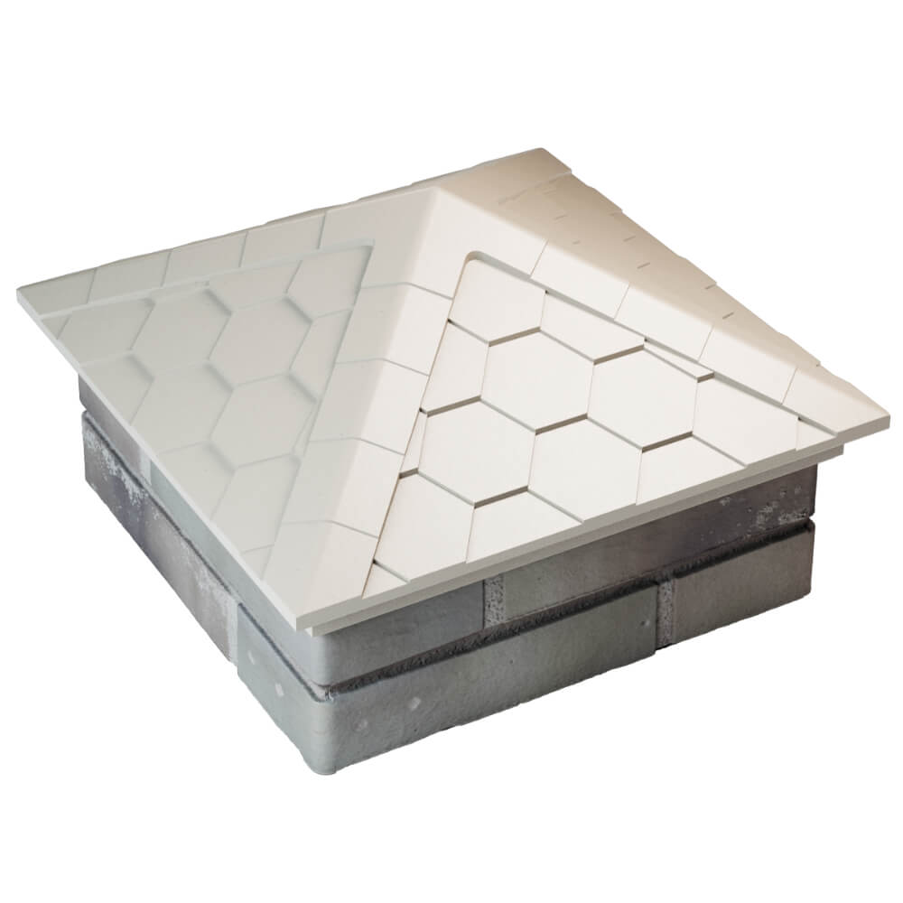 Колпак Zking Эверест Бежевый на столб 1.5х1.5 кирпича (390х390мм) в Копейске фото