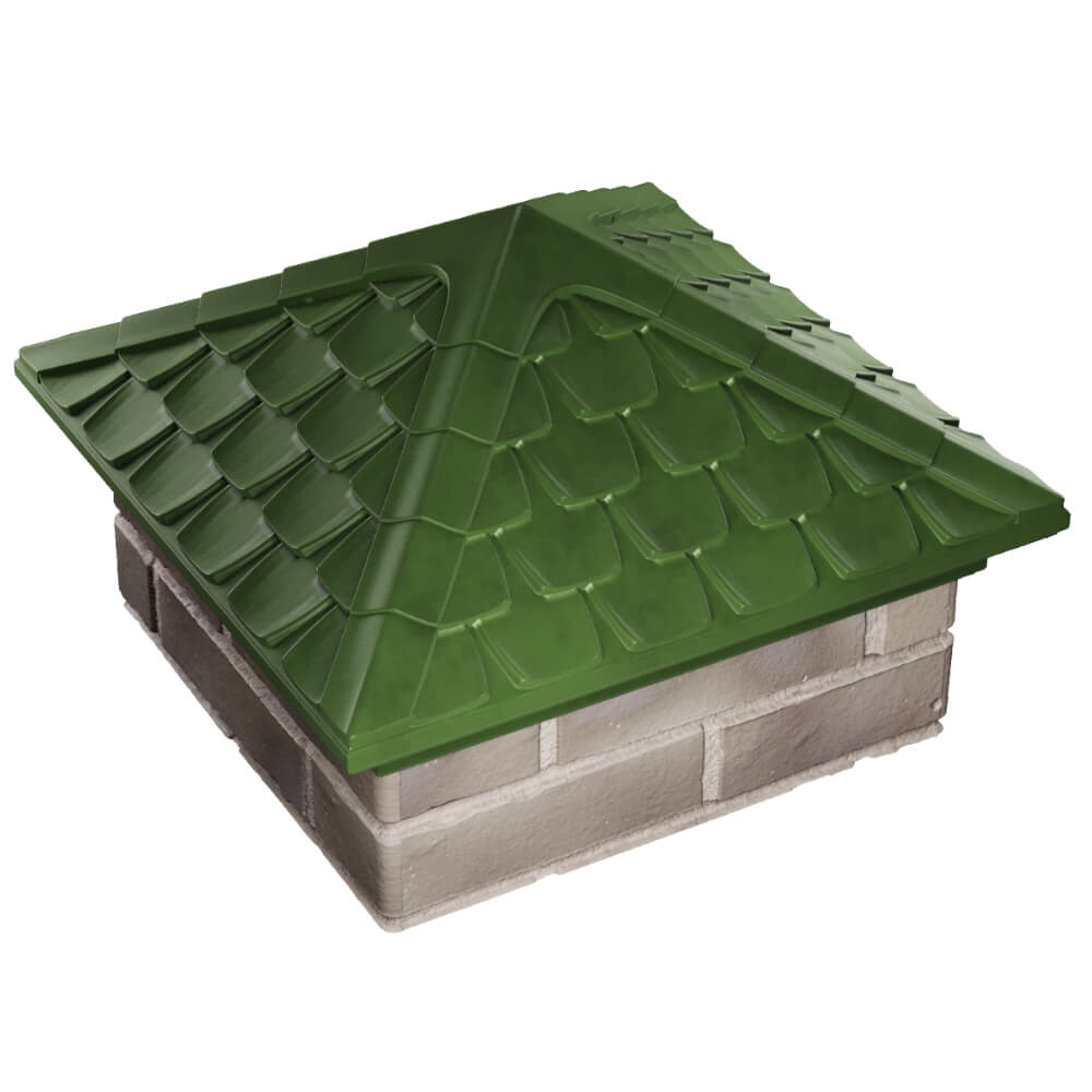 Колпак Zking Эльбрус Зеленый на столб 1.5х1.5 кирпича (385х385мм) в Копейске фото