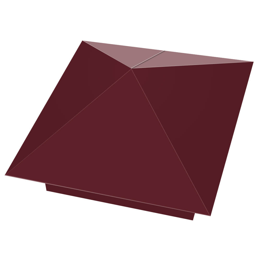 Колпак металлический 390х390мм RAL3005 Красное Вино заборный Копейск фото