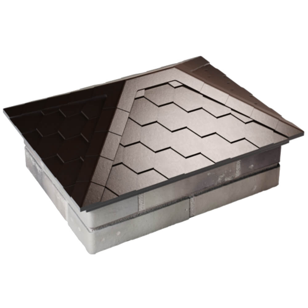 Колпак Zking Эверест Коричневый на столб 2х1.5 кирпича (520х390мм) Копейск фото