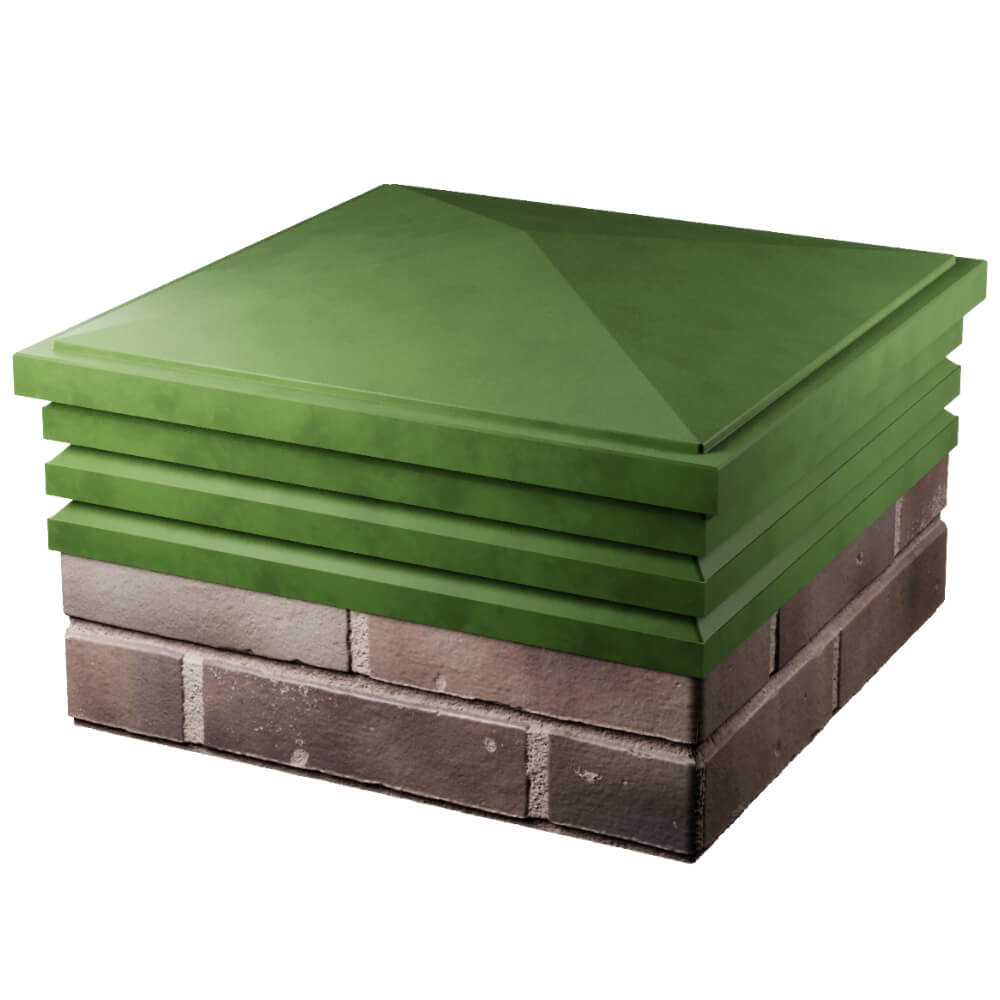 Колпак Zking Бона ХайТек Зеленый на столб 2х2 кирпича (513х513мм) в Копейске фото