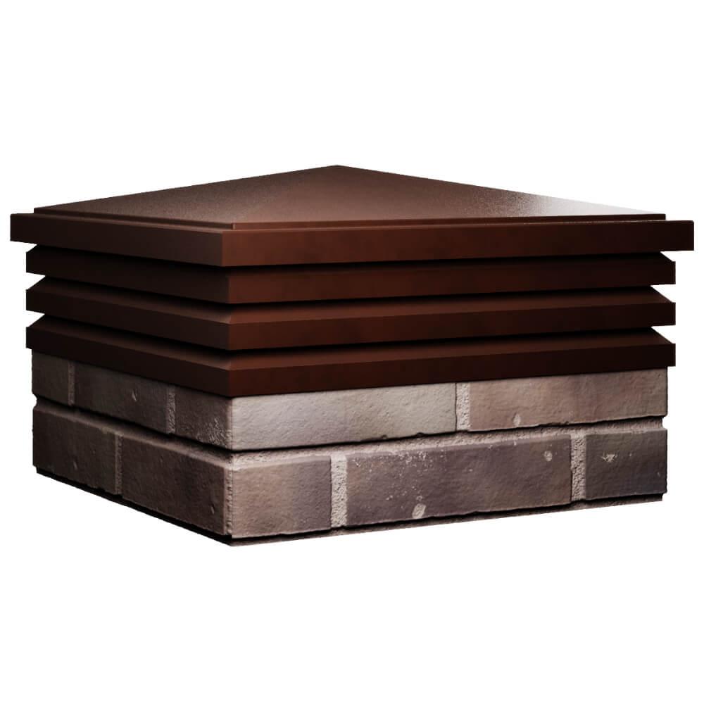 Колпак Zking Бона ХайТек Коричневый на столб 2х2 кирпича (513х513мм) в Копейске фото