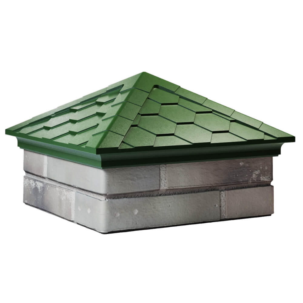 Колпак Zking Эверест Зеленый на столб 1.5х1.5 кирпича (390х390мм) в Копейске фото