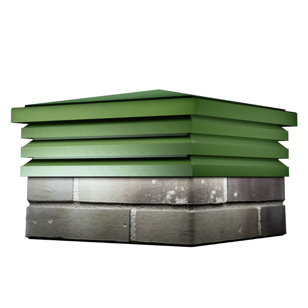 Колпак Zking Бона ХайТек Зеленый на столб 1.5х1.5 кирпича (385х385мм) в Копейске фото