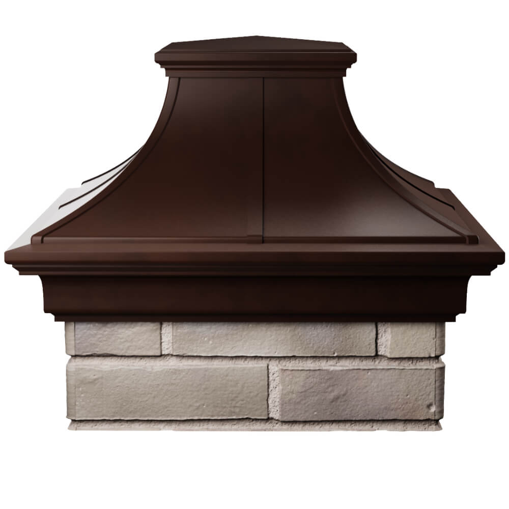 Колпак Zking Монблан Премиум Коричневый на столб 1.5х1.5 кирпича (385х385мм) Копейск фото