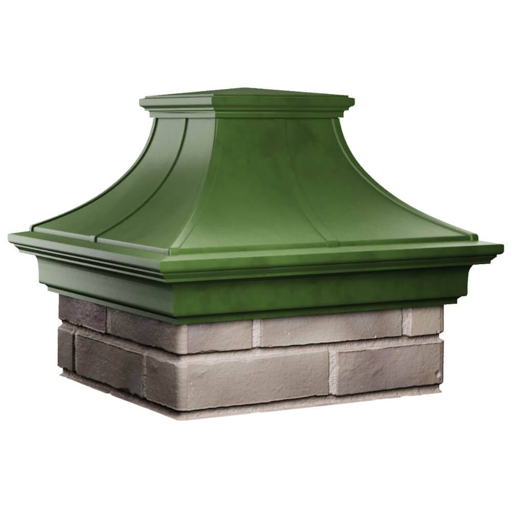 Колпак Zking Монблан Премиум Зеленый на столб 1.5х1.5 кирпича (385х385мм) в Копейске фото