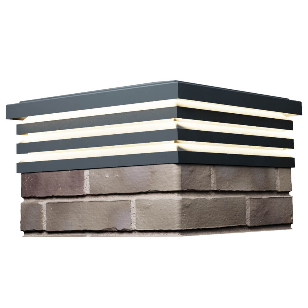 Колпак Zking Бона ХайТек Серый на столб 1.5х1.5 кирпича (385х385мм) с подсветкой в Копейске фото