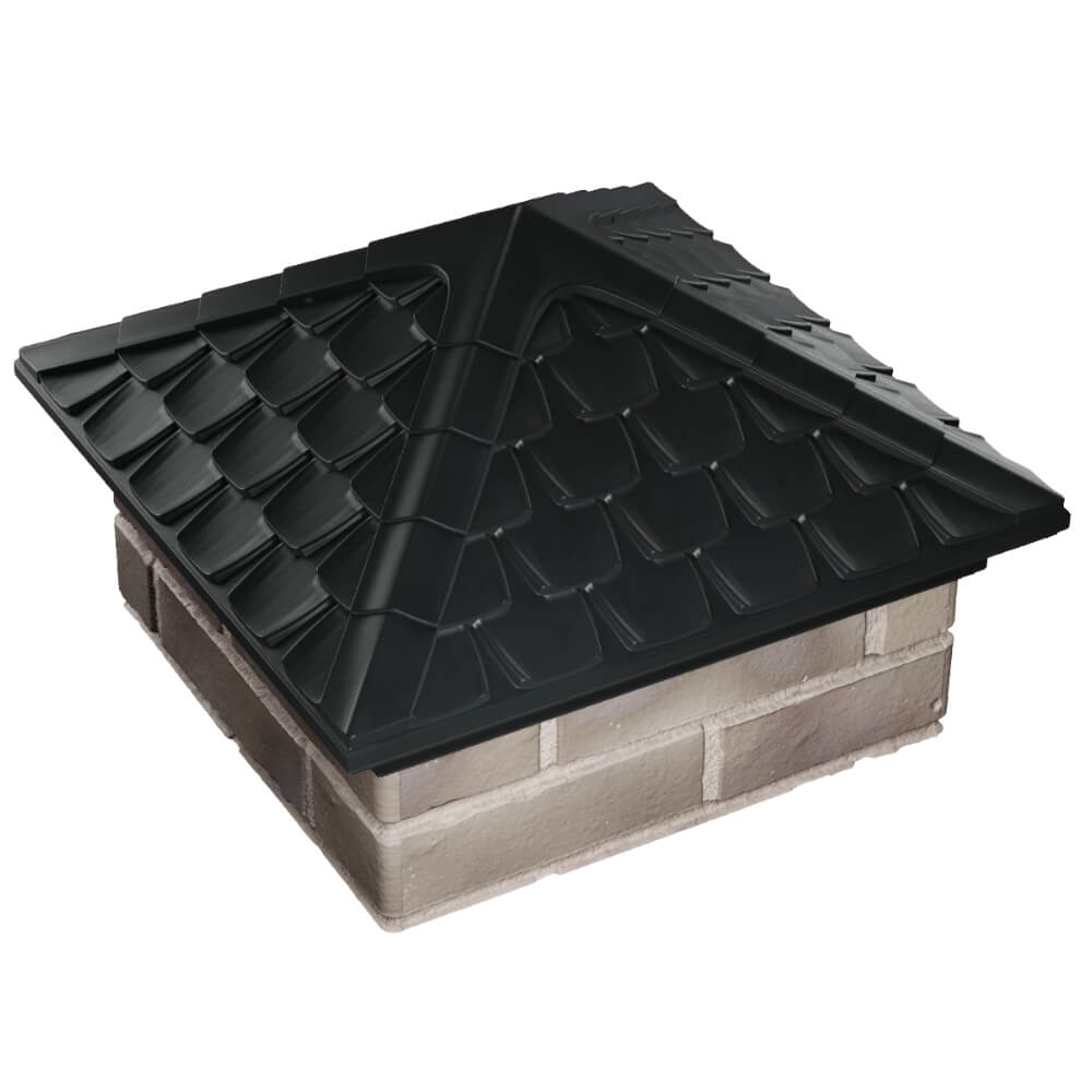 Колпак Zking Эльбрус Черный на столб 1.5х1.5 кирпича (385х385мм) в Копейске фото