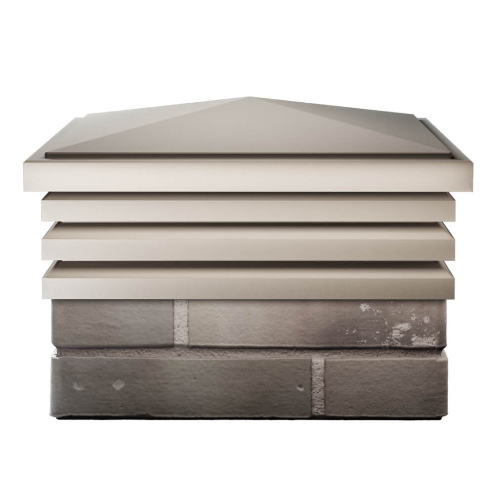 Колпак Zking Бона ХайТек Бежевый на столб 1.5х1.5 кирпича (385х385мм) Копейск фото