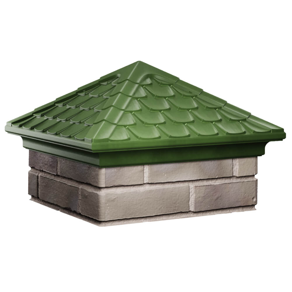 Колпак Zking Эльбрус Зеленый на столб 1.5х1.5 кирпича (385х385мм) в Копейске фото
