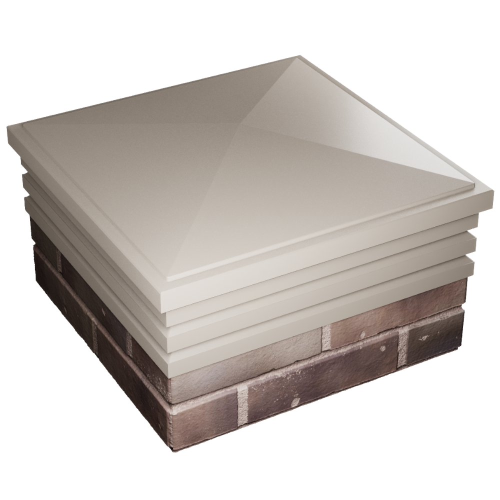 Колпак Zking Бона ХайТек Бежевый на столб 2х2 кирпича (513х513мм) в Копейске фото