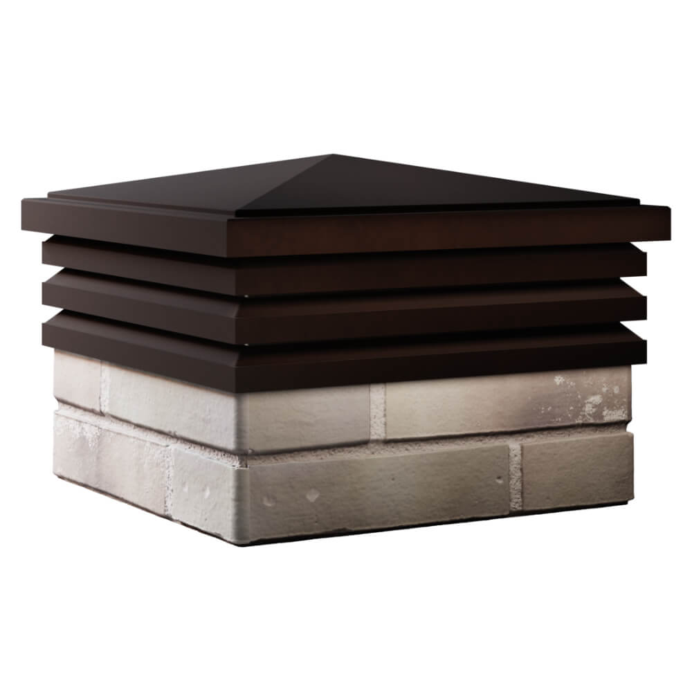 Колпак Zking Бона ХайТек Коричневый на столб 1.5х1.5 кирпича (385х385мм) в Копейске фото