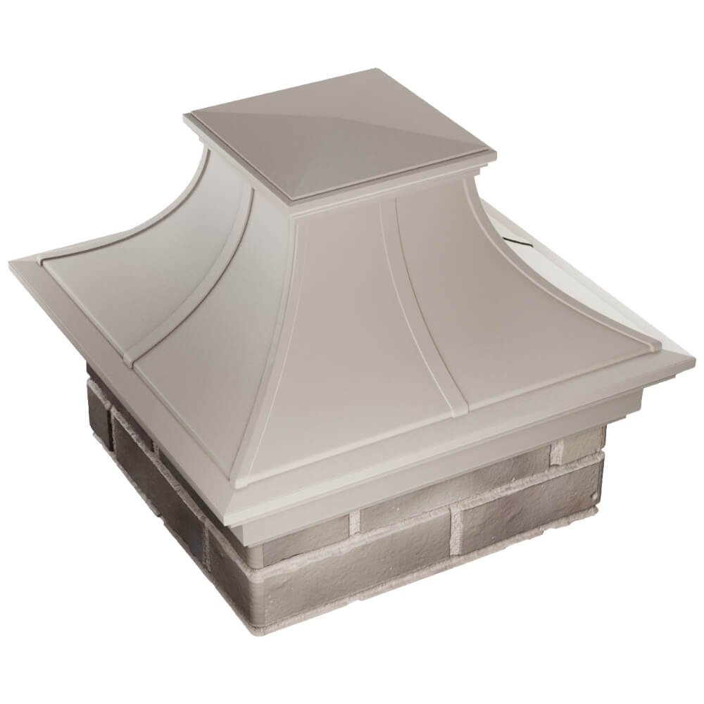 Колпак Zking Монблан Премиум Бежевый на столб 1.5х1.5 кирпича (385х385мм) в Копейске фото