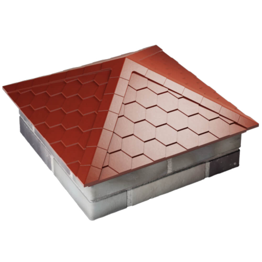 Колпак Zking Эверест Красный на столб 2х2 кирпича (535х535мм) Копейск фото